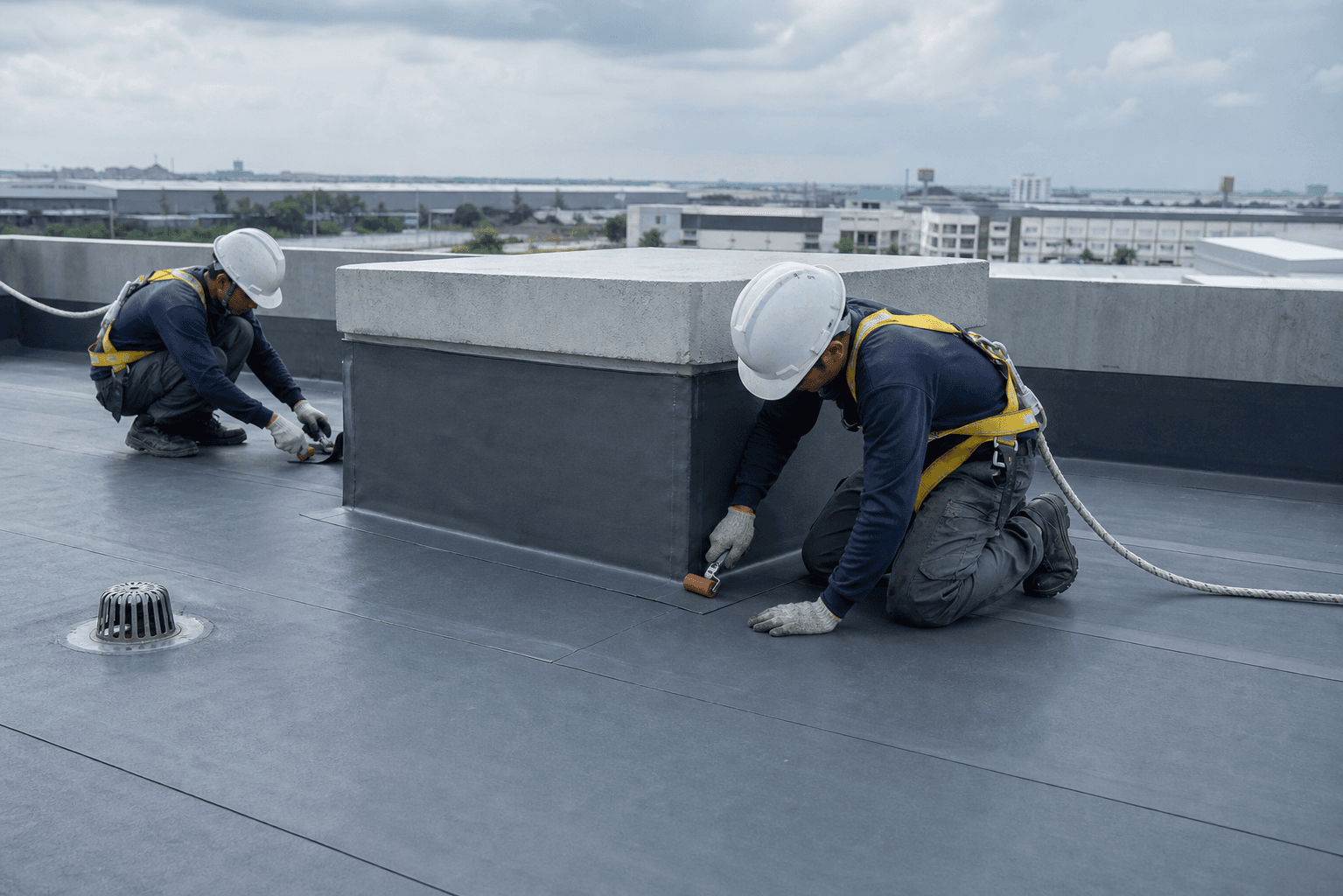 Ilustrasi aplikasi Waterproofing pada detail bangunan